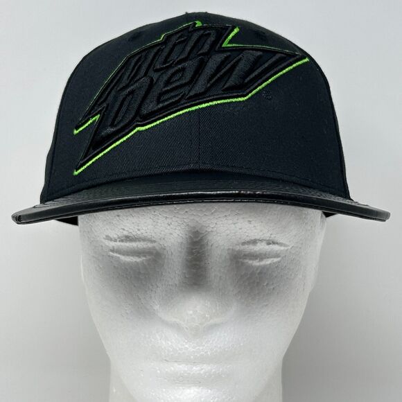 Mtn Dew Hat Baseball Cap Mountain Dew Soft Drink Soda Pop 6 Panel Snapback Black - Picture 2 of 11
